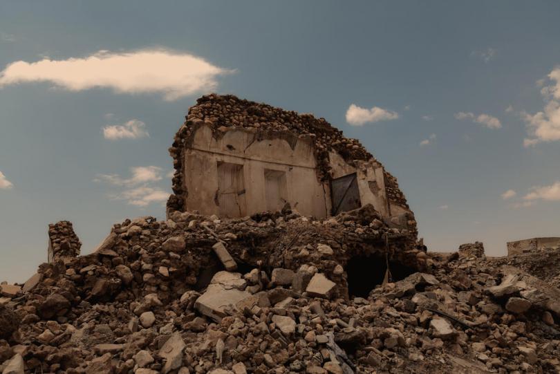 Destruction in the old quarter of Sinjar, northern Iraq.